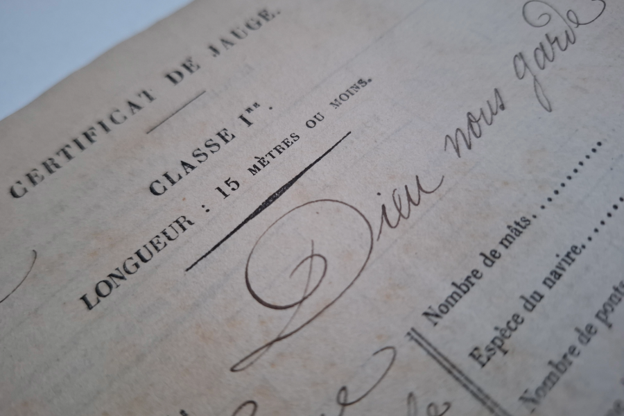 Unveiling a 19th-Century French Tonnage Certificate